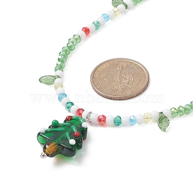 Acrylic Christmas Tree Pendant Necklace(NJEW-TA00076)-4