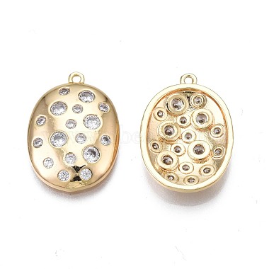 Brass Micro Pave Clear Cubic Zirconia Pendants(KK-N232-258)-2