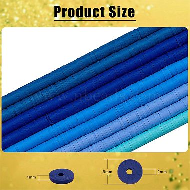 10 Stränge 5 Farben flache runde handgemachte Polymer Clay Perlen(CLAY-SZ0002-02D)-2