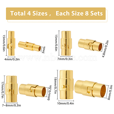32Sets 4 Style Brass Locking Tube Magnetic Clasps(KK-SC0002-88G)-2