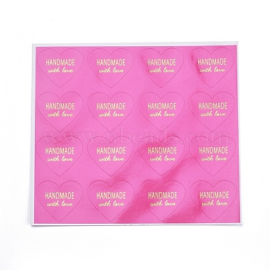 HotPink Heart Paper Stickers