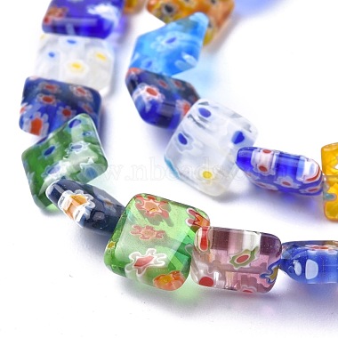Square Handmade Millefiori Glass Beads Strands(LK-R004-14)-3