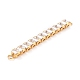 Brass Clear Square Cubic Zirconia Links Connectors(ZIRC-G170-22G)-3
