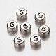 Flat Round Antique Silver Tone Alloy Number Beads(PALLOY-K194-06AS)-1