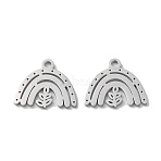 Non-Tarnish 304 Stainless Steel Charms, Manual Polishing, Rain & Leaf, Stainless Steel Color, 12.5x14x1mm, Hole: 1.6mm(STAS-Q303-23P)