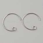 Brass Earring Hooks, Ear Wire, Platinum, 19x18x1mm, Hole: 2.3mm(KK-WH0044-141C-P)