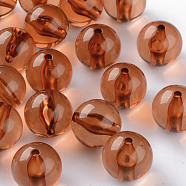 Transparent Acrylic Beads, Round, Chocolate, 20x19mm, Hole: 3mm, about 111pcs/500g(MACR-S370-A20mm-765)