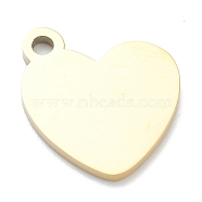 Ion Plating(IP) 304 Stainless Steel Pendants, Stamping Blank Tag, Heart, Real 18K Gold Plated, 16x16x2mm, Hole: 1.5mm(STAS-B016-03G)