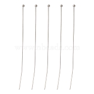 Brass Ball Head pins, Nickel Free, Platinum Color, Size:  about 0.5mm thick, 24 Gauge,, 50mm long, Head: 1.5mm(RP0.5X50MM-NF)