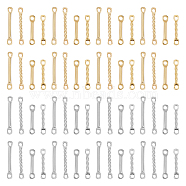 80Pcs 8 Styles 201 Stainless Steel Connector Charms, Bar Links, Golden & Stainless Steel Color, 12~15x1~1.3x1~1.2mm, Hole: 1~1.2mm, 10pcs/style(STAS-UN0055-55)