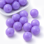 Fluorescence Chunky Acrylic Beads, Round, Lilac, 20mm, Hole: 2~3mm, about 105pcs/500g(MACR-R517-20mm-09)
