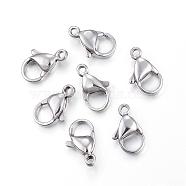 304 Stainless Steel Lobster Claw Clasps, Parrot Trigger Clasps, Stainless Steel Color, 19x12x5mm, Hole: 2.5mm(STAS-H353-G-02P)