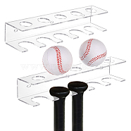 U-shaped Acrylic Baseball Holder, with Screw & Plastic Anchor Plug, Clear, 54x300x63mm(AJEW-WH0009-31)