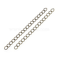 Iron Chain Extender, Curb Chains, Nickel Free, Antique Bronze, 70mm, Link: 5~5.5x3.5~4x0.5mm(IFIN-T007-11AB-NF)