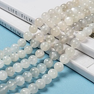 Natural White Moonstone Beads Strands, Round, 8mm, Hole: 1mm, about 50pcs/strand, 15.7 inch(40cm)(G-J373-13-8mm)