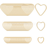 60Pcs 3 Style Brass Linking Rings, Long-Lasting Plated, Heart, Real 24K Gold Plated, 6~12x7.5~13.5x1mm, Inner Diameter: 6~12.5x5~10mm, 20pcs/style(KK-GO0001-38)