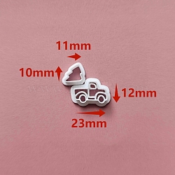 Christmas Plastic Molds, Clay Cutters, Clay Modeling Tools, for Earring Making, Car, 1~1.2x1.1~2.3cm(PW-WGF751F-11)