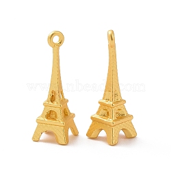 Rack Plating Alloy Pendants, Eiffel Tower Charms, Matte Gold Color, 24x8x8mm, Hole: 1.4mm(FIND-H034-05G)