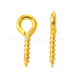 Iron Screw Eye Pin Peg Bails, For Half Drilled Beads, Golden, about 10mm long, 4mm wide, 1mm thick, hole: 2mm, about 550pcs/50g(X-E562Y-G)