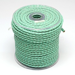 (Holiday Stock-Up Sale)Braided Leather Cord, Leather Jewelry Cord, Jewelry DIY Making Material, Aquamarine, 4mm, about 32.8 yards(30m)/roll(WL-E011-4mm-12)