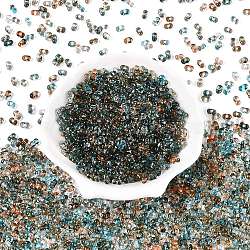 Spray Painted Glass Seed Beads, Peanut, Cadet Blue, 6~6.5x4x3mm, Hole: 1.4~1.5mm, about 4000pcs/pound(SEED-T007-08A)