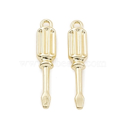 Alloy Pendants, Long-Lasting Plated, Lead Free & Cadmium Free, Screwdriver, Light Gold, 31x6x4.5mm, Hole: 1.8mm(PALLOY-K003-17LG)