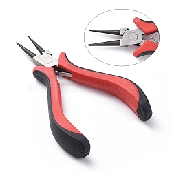 Carbon Steel Jewelry Pliers for Jewelry Making Supplies, Round Nose Pliers, Polishing, Gunmetal, 126mm(PT-S035)