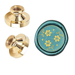 Wax Seal Brass Stamp Head, for Wax Seal Stamp, Flower Pattern, 25x14.5mm(AJEW-WH0209-269)