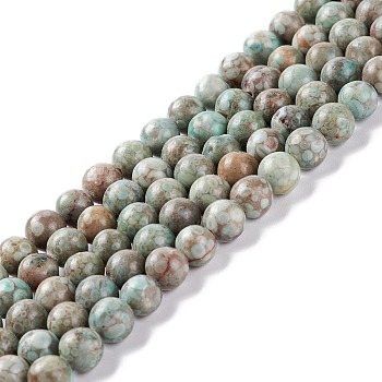 Natural Maifanite/Maifan Stone Beads Strands, Dyed, Round, Cadet Blue, 6~6.5mm, Hole: 1mm, about 61~66pcs/strand, 15.16~15.75(38.5~40cm)