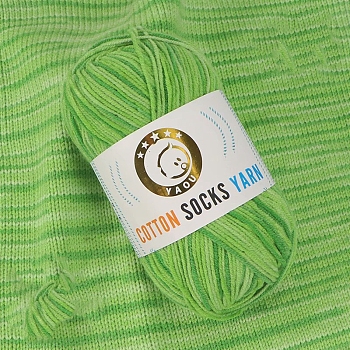 3-Ply Cotton Yarn, for Weaving, Knitting & Crochet, Lime Green, 2mm