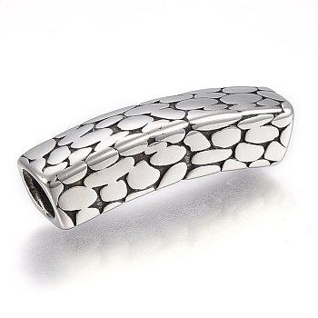 304 Stainless Steel Beads, Cuboid, Antique Silver, 36x9x8.5mm, Hole: 6.5mm