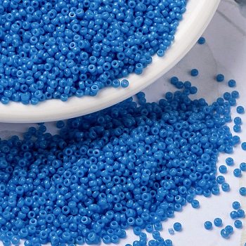 MIYUKI Round Rocailles Beads, Japanese Seed Beads, 15/0, (RR4484) Duracoat Dyed Opaque Delphinium, 1.5mm, Hole: 0.7mm, about 5555pcs/10g