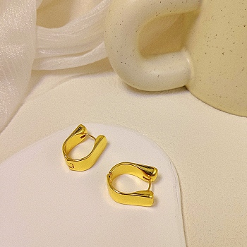 Alloy Hoop Earrings, Golden, 23x23mm