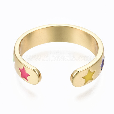 Brass Enamel Cuff Rings(RJEW-S045-075-NR)-5