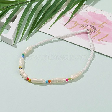Nuggets ABS Plastic Imitation Pearl Beaded Necklaces(NJEW-JN03290-01)-4