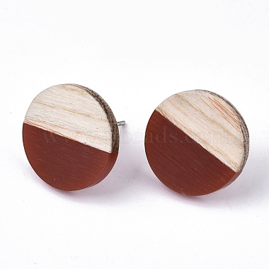 Resin & Wood Stud Earrings(EJEW-N017-003A-C03)-2