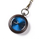 Ebony Wood Pocket Watch with Brass Curb Chain and Clips(WACH-D017-A11-01AB-01)-2