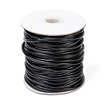 Korean Waxed Polyester Cord, Black, 3mm, about 47yards/roll(YC-R001-506)