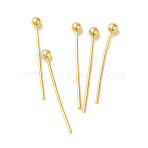 304 Stainless Steel Ball Head Pins, Real 18K Gold Plated, 18x0.5mm, Head: 2mm(STAS-K285-03F-G)
