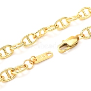 Brass Mariner Link Chains Necklaces, with 304 Stainless Steel Clasps, Real 18K Gold Plated, 16.45 inch(41.8cm)(NJEW-JN03718)