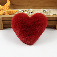 Imitation Fur Pom Pom Balls, for DIY Keychain Bag Making Accessories, Heart, Dark Red, 10x8cm(PW-WG36803-17)