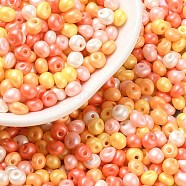 6/0 Glass Seed Beads, Opaque Colours Luster, Teardrop, Colorful, 4~5x4~4.5x3~4mm, Hole: 0.8~0.9mm, about 5625pcs/pound(SEED-L011-08A-05)