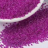 MIYUKI Round Rocailles Beads, Japanese Seed Beads, (RR209) Fuchsia Lined Crystal, 15/0, 1.5mm, Hole: 0.7mm, about 27777pcs/50g(SEED-X0056-RR0209)