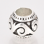 Tibetan Style Alloy European Beads, Large Hole Beads, Rondelle, Cadmium Free & Lead Free, Antique Silver, 10x9mm, Hole: 5mm, about 405pcs/1000g(TIBE-T011-91AS-LF)