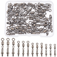 SUPERFINDINGS 40Pcs 4 Style Brass Fishing Quick Change Clip, High Strength Fishing Snap, Fishing Accessories, Gunmetal, 16~28.5x3~5x2~4mm, Hole: 1.2~3.5mm 10pcs/style(FIND-FH0004-43)