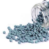TOHO Round Seed Beads, Japanese Seed Beads, (1206) Opaque Turquoise Amethyst Marbled, 11/0, 2.2mm, Hole: 0.8mm,  about 1110pcs/10g(X-SEED-TR11-1206)