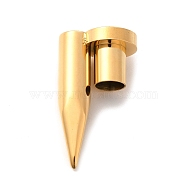 Ion Plating(IP) 304 Stainless Steel Glazed Cord End Caps, Bullet Shape, Golden, 29.5x16.5x11.5mm, Hole: 6mm(STAS-M308-09B)