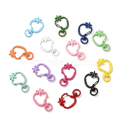 Spray Painted Alloy Swivel Lobster Claw Clasps, Swivel Snap Hook, Strawberry, Mixed Color, 37.5~38x23x2.3mm, Hole: 4.5x9mm(X-FIND-A027-03)