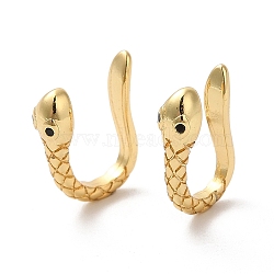 Rack Plating Brass Snake Cuff Earrings with Rhinestone, Lead Free & Cadmium Free, Real 18K Gold Plated, 14x4x9mm(EJEW-D061-33G)