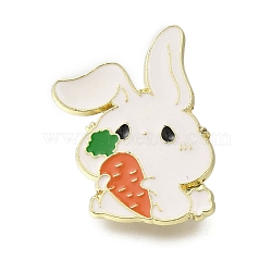 Zodiac Animal Enamel Pins, Zinc Alloy Animal Brooches for Backpack Clothes, Light Gold, Rabbit, 31x22mm(JEWB-Q002-08KCG-D)